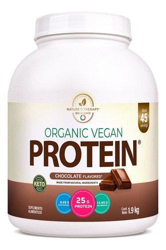 Proteína Vegana Orgánica Organic Vegan® Premium High 1.9kg Sabor Chocolate 1.9kg
