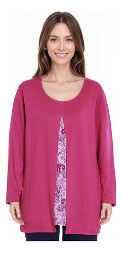 Polera Mujer Bimateria Rapport Magenta Fashion's Park