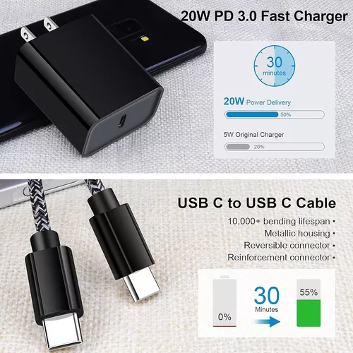 Cargador súper rápido tipo C, paquete de 2 cargadores rápidos USB C de 25 W  para Samsung Galaxy S22 Ultra/S22/S22+/S23 Ultra/S23/S21 Ultra//Note