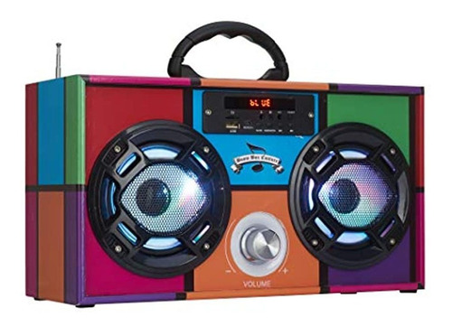 Radio Am/fm Con Altavoz Led Y Bluetooth, Multicolor