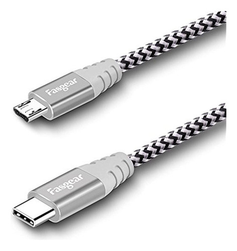 Fasgear Cable Usb C A Micro Usb Cable Trenzado De Nylon De 1