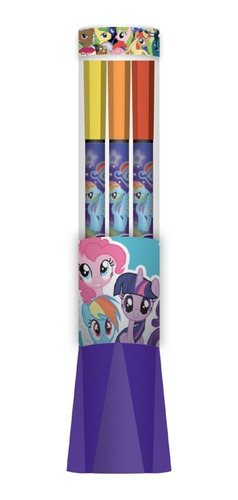 Imagen 1 de 5 de Set 12 Marcadores Punta Fina 15 Cm My Little Pony