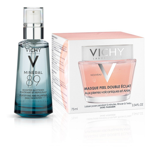 Imagen 1 de 11 de Vichy Mineral 89 50ml + Máscara Mineral Lumin Doble Peeling