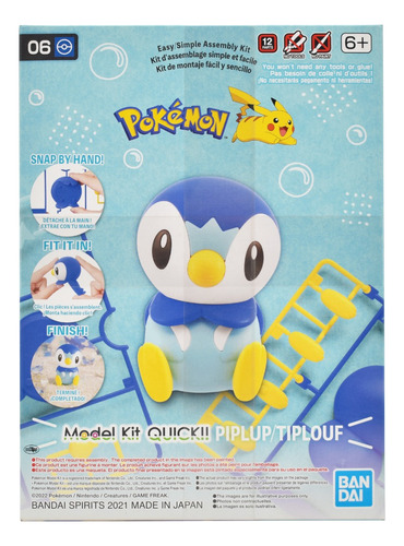 Pokemon Hobby Kit De Modelo Quick Piplup 06 Bandai