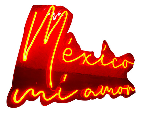 Anuncio De Neon Flex México Mi Amor , Super Brillante