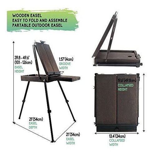Imagen 2 de 4 de Caballete France 70 Pata Aluminio Plegable Para Pintura