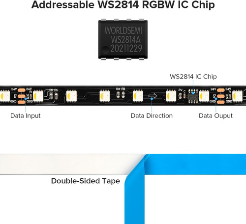 Ws2814 Ic Rgbw Rgb+blanco Cálido (similar Ws2812b) Dir...