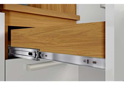Cozinha Com 4 Peças Burguesa Premium Modular Mdf Nesher Cor Freijo com Branco