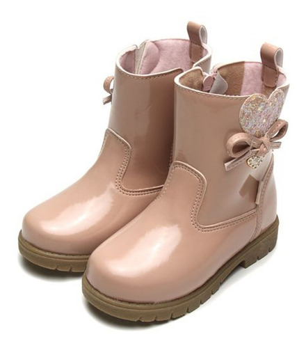 Imagem 2 de 7 de Bota Infantil Ortopasso Love Menina Verniz Rosa