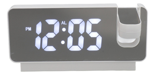 Reloj Despertador Digital Con Espejo Led, Proyección Usb, Re