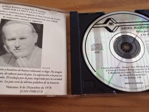 Misa Por La Paz Y La Justicia - Ramírez - Sony 1992 - Cd - U