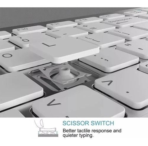 Imagen 5 de 5 de Teclado Inalambrico Bluetooth Para iPad Tablet Smartphone Pc