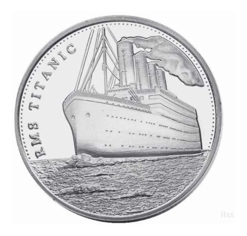 Moneda Conmemorativa Del Titanic Bañada En Oro De 24k/ Plata