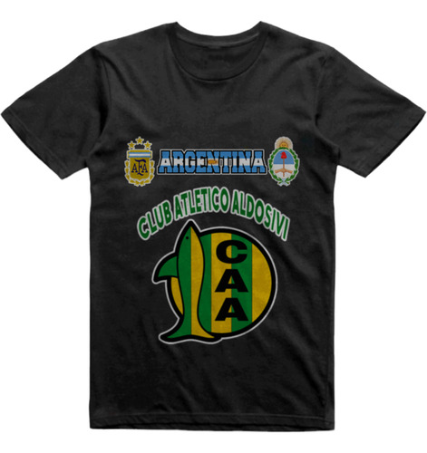 Remera Infantil Negra Aldosivi Mar Del Plata