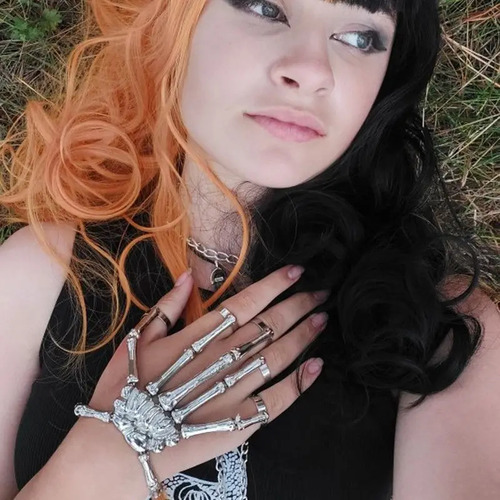 Pulsera Garra Esqueleto Engancha Todos Los Dedos Gótico Punk