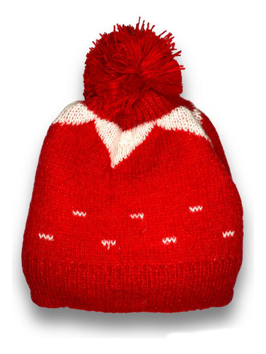 Touca De Trico Com Pompom Forrada Infantil Pingos Inverno 