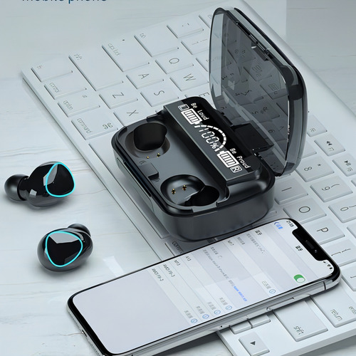 M10 Bluetooth V5.1 Headset Sem Fio Fones De Ouvido Wireless Cor Preto Cor da luz GAMER