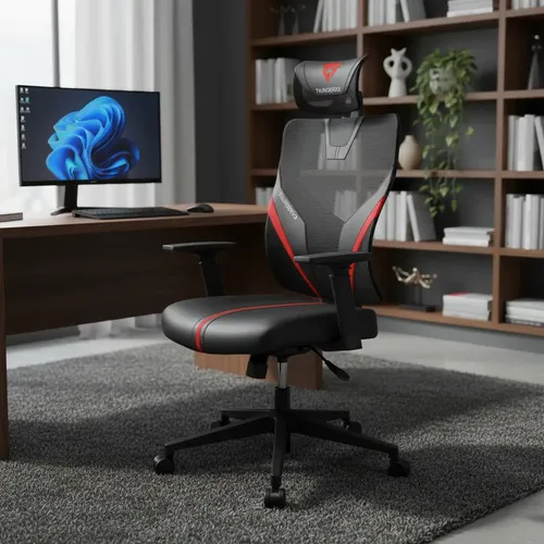 Cadeira Gamer ThunderX3 YAMA1 Preta Vermelha Ergonômica c/ Encost...