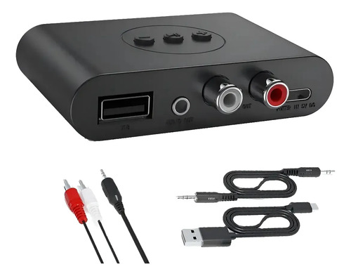 Receptor de Audio Bluetooth 5.3 para Estéreo, Auto y Altavoces con USB, RCA y AUX