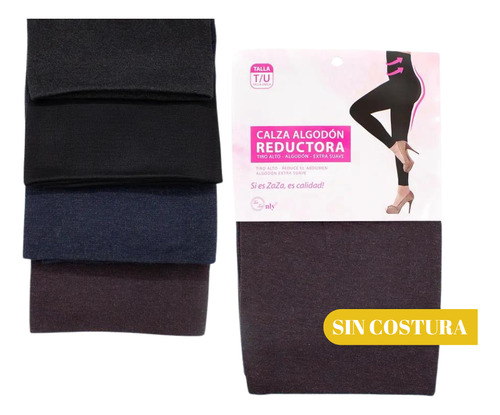 Calza Reductora Mujer De Algodón + Polar Con Tiro Alto