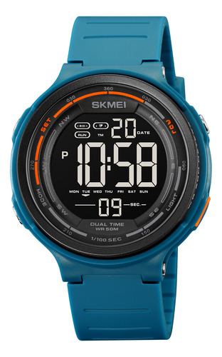 Reloj Digital Azul Resistente Al Agua Skmei Para Hombre Y Mu