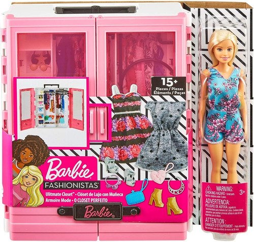 Barbie Muñeca Fashionistas Con Closet Y Accesorios 