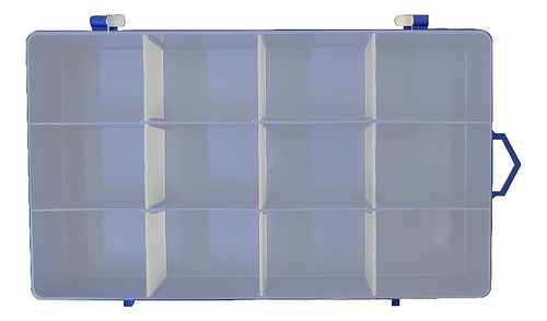 Imagem 2 de 8 de Caixa Organizadora Plástico Azul 12 Divisórias - 201901