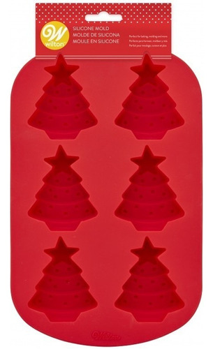 Molde Navideño De Silicón Árbol De Navidad Wilton Color Rojo