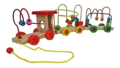 Tren De Madera Didactico Para Niños Gateo Coordinacion