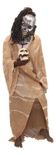Disfraz Voodoo Houngan Costume Sacerdote Vudú Hechicero De Magia Negra Unisex Para Halloween Y Fiestas De Disfraces Con Mascara Super Realista