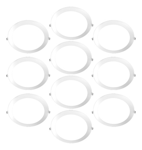 Set X10 Panel Led 18w Embutir Redondo 1600lm Macroled Neutra