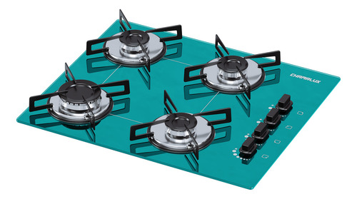 Cooktop Gás Chamalux Ultra Chama 4 Bc Trempe Chapa Cor Verde