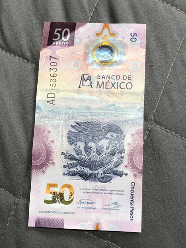 Billete 50 Pesos Ajolote Serie Ad