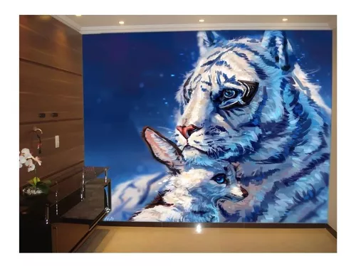 Papel de parede personalizado em qualquer tamanho, animal tigre 3D