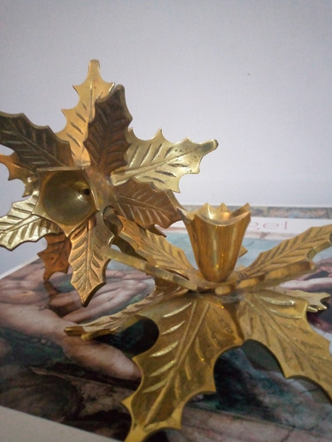 Imagen 4 de 4 de Porta Velas O Candelabro Dos Unidades Bronce 15cm