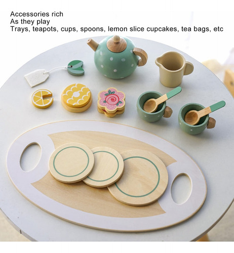Juego De Té De Madera Para Niñas Pequeñas Juego De Fiesta