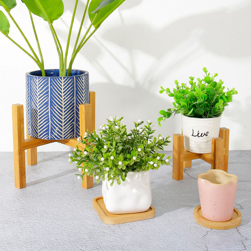 Soporte Para Flores De Madera Con Repisa