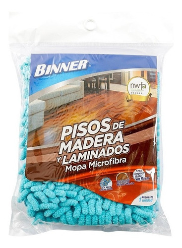 Mopa Microfibra Binner Pisos Laminados Premium Repuesto