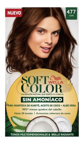 Tintura Wella Sin Amoniaco Kit Soft Color 477 Cafe