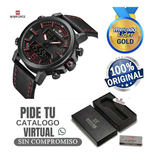 Relojes Hombre Naviforce Originales Correa De Cuero + Caja