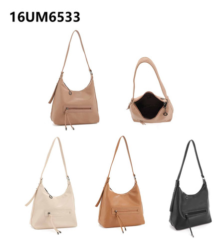 Cartera La Chapelle En Flotter Con Asa Fija Negro Lisa Níquel Negro