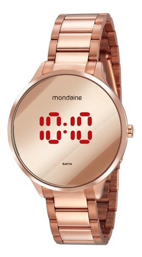 Relógio Mondaine Feminino Digital Aço Rosé 32060lpmvre2