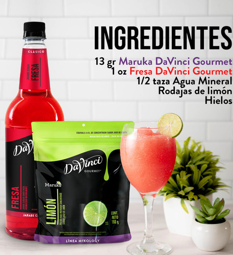 Jarabe Davinci Fresa Y Concentrado De Jugo Limón - Maruka