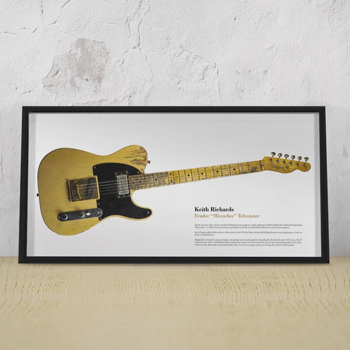 Cuadro Guitarra Keith Richards Fender Micawber 50 X 100 Cm