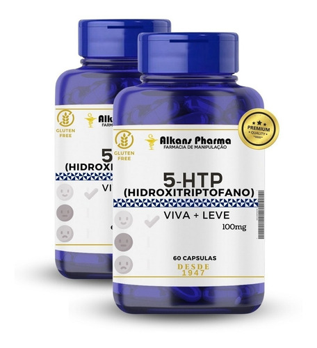 5-htp Hidroxitriptofano 100mg 120 Caps Envio Imediato