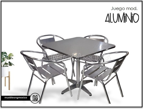 Juego De 4 Sillas Y Mesa P Restaurante Exterior Terrazas Al8