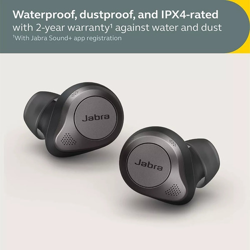Imagen 2 de 10 de Auricular Jabra Elite 85t Titanium Black Ipx4 Anc 25hs App