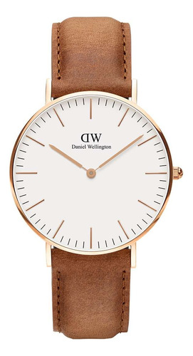 Daniel Wellington Reloj Clasico Cuero Oro Rosa, Oro Rosa/con