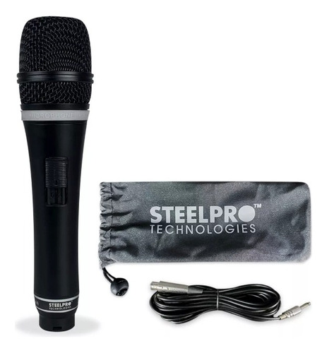 Microfono Dinámico Profesional Xlr Steelpro Mc-1360 Negro