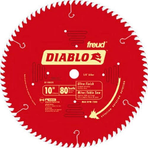 D1080x Diablo - Hoja De Sierra Atb De 10 Pulgadas Y 80 Dient